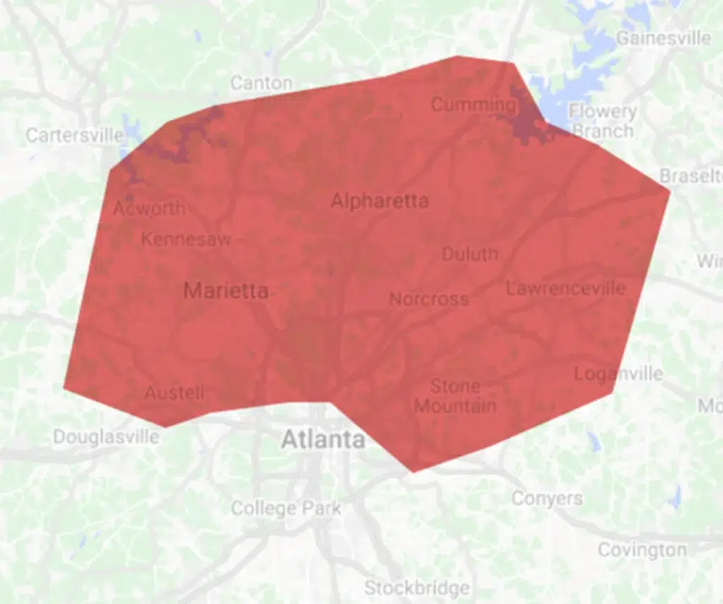 Atlanta Service Area Map